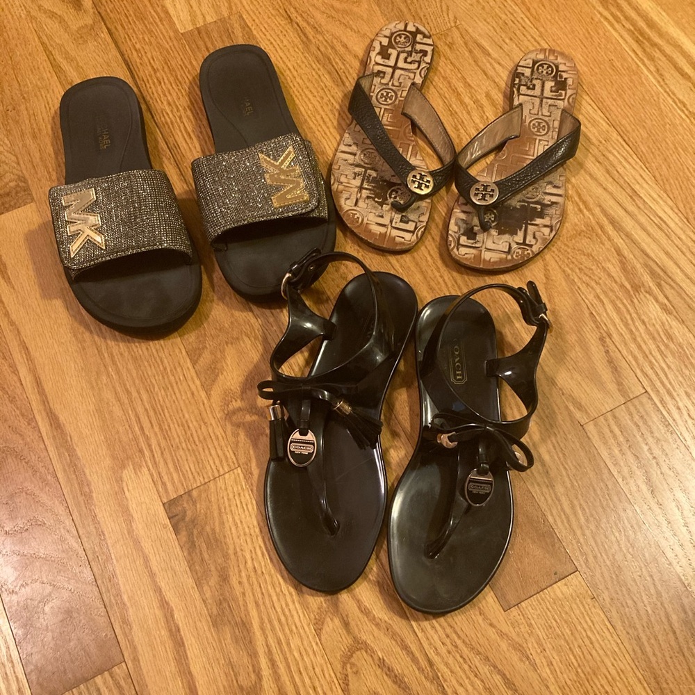 Micheal kors, Tory Burch, and coach sandals